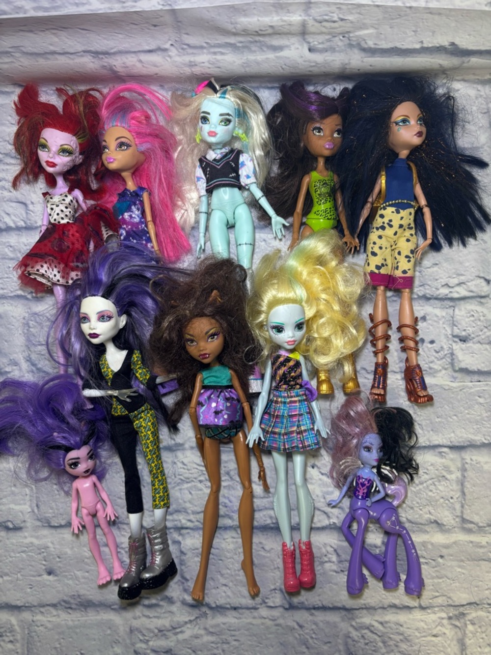 Mattel Monster High Dolls Lot Of 10 Dolls Boo York Cleode, Creepateria Howleen